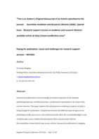 Paying for Publication: Issues and Challenges for Research Support Services