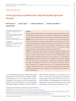 Lived experiences of adolescents with fetal alcohol spectrum disorder
