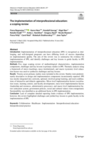 The implementation of interprofessional education: a scoping review