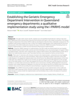 Establishing the Geriatric Emergency Department Intervention in Queensland emergency departments: a qualitative implementation study using the i-PARIHS model