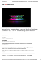 Virtual child sexual abuse material depicts fictitious children – but can be used to disguise real abuse