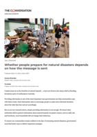 Whether people prepare for natural disasters depends on how the message is sent