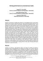 Driving performance on monotonous roads