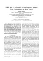 IEEE 802.11p Empirical Performance Model from Evaluations on Test Tracks