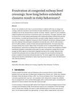 Frustration at congested railway level crossings: How long before extended closures result in risky behaviours?