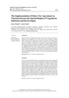 The Implementation of Sister City Agreement on Tourism between the Special Region of Yogyakarta Indonesia and Kyoto Japan