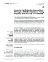 Opportunity-Reduction Supervision Strategies With Domestic and Family Violence Probationers and Parolees