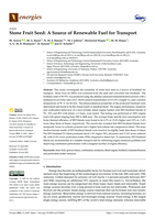 Stone Fruit Seed: A Source of Renewable Fuel for Transport