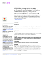 Educational considerations for health professionals to effectively work with clients with complex regional pain syndrome
