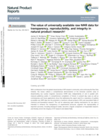 The value of universally available raw NMR data for transparency, reproducibility, and integrity in natural product research