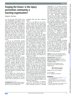 Forging the future: is the injury prevention community a learning organisation?