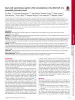 Injury talk: spontaneous parent–child conversations in the aftermath of a potentially traumatic event