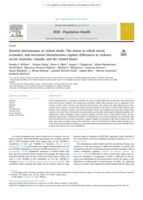 Societal determinants of violent death: The extent to which social, economic, and structural characteristics explain differences in violence across Australia, Canada, and the United States