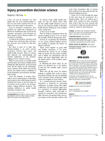 Injury prevention decision science