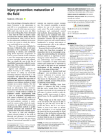 Injury prevention: maturation of the field