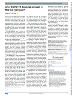 After COVID-19, business as usual: is this the right goal?