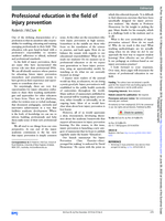 Professional education in the field of injury prevention