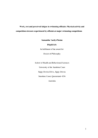 Work, rest and perceived fatigue in swimming officials: Physical activity and competition stressors experienced by officials at major swimming competitions