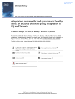 Adaptation, sustainable food systems and healthy diets: an analysis of climate policy integration in Fiji and Vanuatu