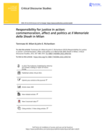 Responsibility for justice in action: commemoration, affect and politics at Il Memoriale della Shoah in Milan
