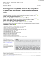 Exploring patient acceptability of a short-stay care pathway in hospital post arthroplasty: A theory-informed qualitative study