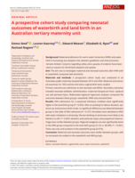 A prospective cohort study comparing neonatal outcomes of waterbirth and land birth in an Australian tertiary maternity unit