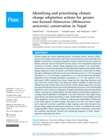 Identifying and prioritising climate change adaptation actions for greater one-horned rhinoceros (Rhinoceros unicornis) conservation in Nepal