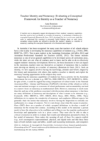 Teacher Identity and Numeracy: Evaluating a Conceptual Framework for Identity as a Teacher of Numeracy