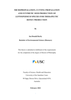 Micropropagation, Cutting Propagation and Synthetic Seed Production of Leptospermum Species for Therapeutic Honey Production