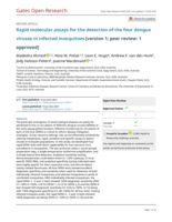 Rapid molecular assays for the detection of the four dengue viruses in infected mosquitoes [version 1; peer review: 1 approved]