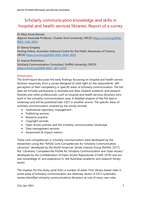 Scholarly communication knowledge and skills in hospital and health services libraries: report of a survey