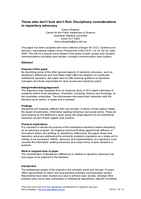 Those who don't look don't find: disciplinary considerations in repository advocacy
