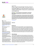 Effect of game-based high-intensity interval training program on the executive function of children with ADHD: Protocol of a randomized controlled trial