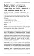 System enablers and barriers to continuity of care for First Nations people living with chronic conditions: A rapid qualitative review protocol