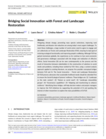 Bridging Social Innovation with Forest and Landscape Restoration
