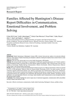 Families Affected by Huntington's Disease Report Difficulties in Communication, Emotional Involvement, and Problem Solving