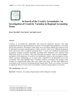 In Search of the Creative Accountants: An Investigation of Creativity Variation in Regional Accounting Firms