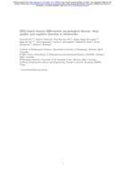 EEG-based clusters differentiate psychological distress, sleep quality and cognitive function in adolescents