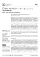 Reliability of the Athlete Food Choice Questionnaire in Diverse Settings