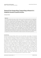 Research Into Songwriting / Songwriting as Research: A Model for Iterative Creative Practice