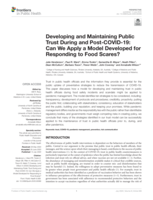 Developing and Maintaining Public Trust During and Post-COVID-19: Can We Apply a Model Developed for Responding to Food Scares?