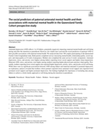 The social predictors of paternal antenatal mental health and their associations with maternal mental health in the Queensland Family Cohort prospective study
