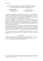 Intended Versus Enacted Curriculum: Teacher Knowledge and Curriculum Change at the Senior Secondary Level