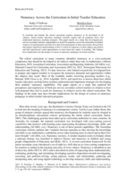 Numeracy Across the Curriculum in Initial Teacher Education