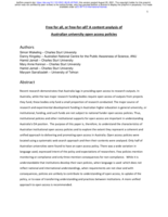 Free for all, or free-for-all? A content analysis of Australian university open access policies