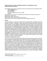 Design for Impact: A model for embedding education for sustainability across an undergraduate design program
