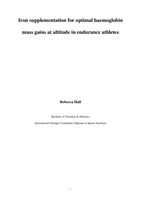 Iron supplementation for optimal haemoglobin mass gains at altitude in endurance athletes