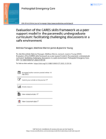 Evaluation of the CARES skills framework as a peer support model in the paramedic undergraduate curriculum: facilitating challenging discussions in a safe environment