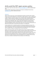 ArXiv and the REF open access policy