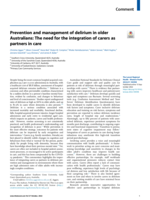Prevention and management of delirium in older Australians: The need for the integration of carers as partners in care